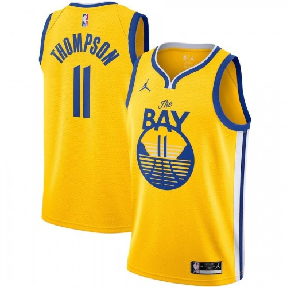 Men's Golden State Warriors Thompson #11 Jordan Gold 20/21 Swingman Jersey - Statement Edition-Pro Kit Vault | Brand New 26/27 Sports Jerseys